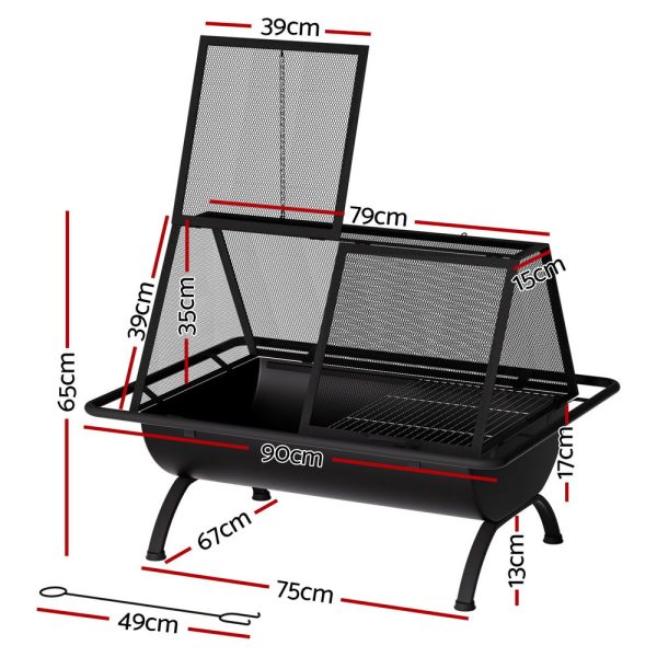 Grillz Fire Pit BBQ Grill Outdoor Fireplace Steel Hot on Sale