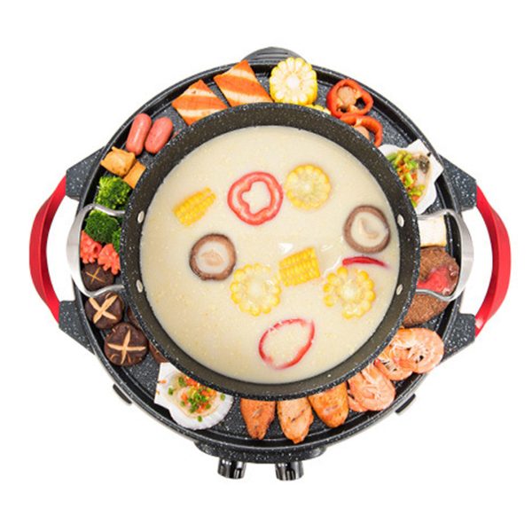 SOGA 2 in 1 Electric Stone Coated Teppanyaki Grill Plate Steamboat Hotpot Online