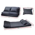 Artiss Floor Lounge Sofa Bed 2-seater Charcoal Suede Online Sale