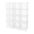 12 Cube Wire Grid Organiser Bookcase Storage Cabinet Wardrobe Closet White Hot on Sale