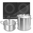 SOGA Dual Burners Cooktop Stove 21L Stainless Steel Stockpot 30cm and 30cm Induction Casserole Sale