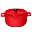 SOGA Cast Iron Enamel Porcelain Stewpot Casserole Stew Cooking Pot With Lid 5L Red 26cm Cheap