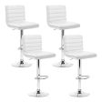 Artiss 4x Bar Stools Padded Leather Gas Lift White Online Sale