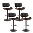 Artiss 4x Bar Stools Gas Lift Leather All Black Online Sale