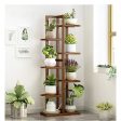 6 Tiers Vertical Bamboo Plant Stand Staged Flower Shelf Rack Outdoor Garden Cheap