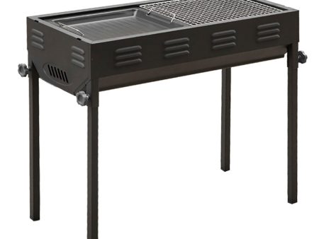 SOGA 66cm Portable Folding Thick Box-Type Charcoal Grill for Outdoor BBQ Camping Online Sale