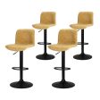 Artiss 4x Bar Stools Kitchen Swivel Gas Lift Chairs Brown on Sale