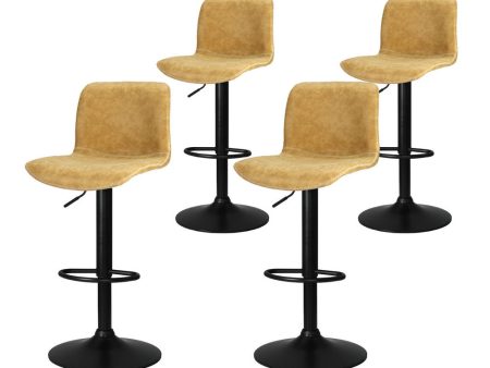 Artiss 4x Bar Stools Kitchen Swivel Gas Lift Chairs Brown on Sale