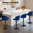 Artiss 4x Bar Stools Gas Lift Velvet Blue Supply