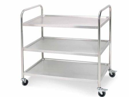 SOGA 3 Tier Stainless Steel Kitchen Dinning Food Cart Trolley Utility Round 86x54x94cm Large Online now