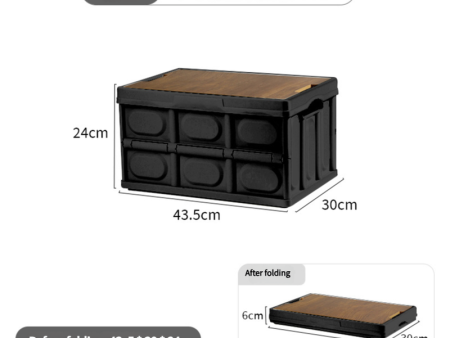 43.5*30*24 cm Collapsible Black Outdoor Storage Box | Large Capacity, Foldable to 6cm, Durable Design Supply