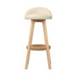 Artiss 2x Bar Stools Padded Leather Wooden Beige Sale