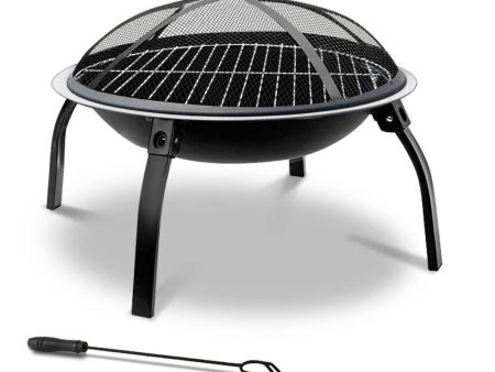 Fire Pit BBQ Charcoal Grill Smoker Portable Outdoor Camping Garden Pits 30  For Sale