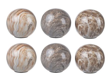 Beige Marbleized set of 6 balls For Discount