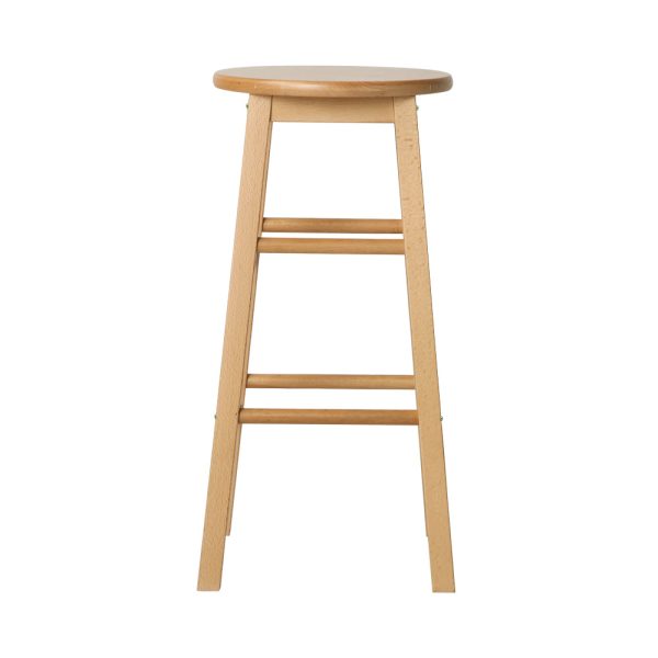 Artiss 2x Bar Stools Round Chairs Wooden Nature Supply