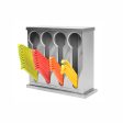 SOGA Stainless Steel Buffet Restaurant Spoon Utensil Holder Storage Rack 4 Holes Supply