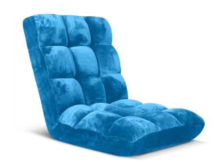 SOGA Floor Recliner Folding Lounge Sofa Futon Couch Folding Chair Cushion Blue on Sale