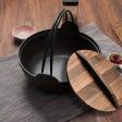 SOGA 29cm Cast Iron Japanese Style Sukiyaki Tetsu Nabe Shabu Hot Pot with Wooden Lid Discount