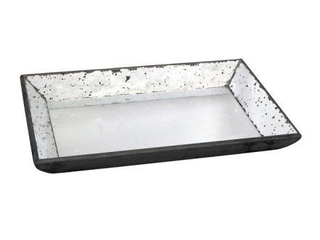 Antique Mirror Rectangular Tray. Reflect vintage glamour with this rectangular glass tray with antiqued frame Online Hot Sale