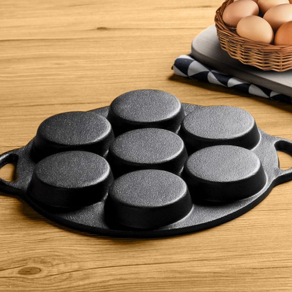 SOGA 31.5cm Cast Iron Takoyaki Fry Pan Octopus Balls Maker 7 Hole Cavities Grill Mold on Sale