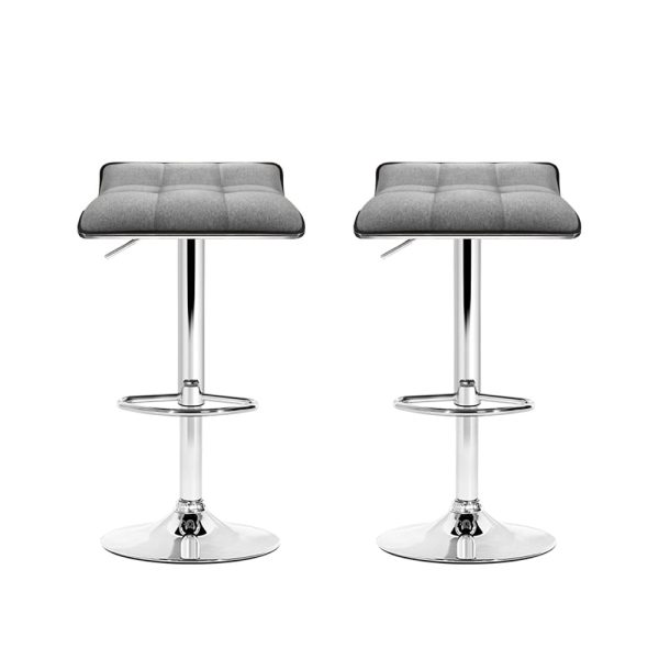 Artiss 2x Bar Stools Linen Padded Gas Lift Online