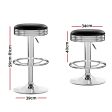 Artiss 4x Bar Stools Leather Padded Gas Lift Silver Discount