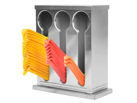 SOGA Stainless Steel Buffet Restaurant Spoon Utensil Holder Storage Rack 3 Holes on Sale