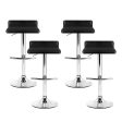 Artiss 4x Bar Stools Adjustable Gas Lift Chairs Black Discount