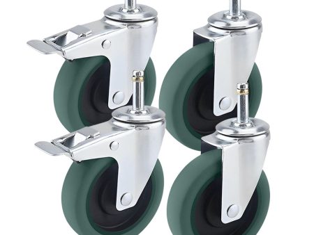 SOGA 4  Heavy Duty Polyurethane Swivel Castor Wheels with 2 Lock Brakes Casters Online Sale