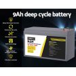 Giantz AGM Deep Cycle Battery 12V 9Ah Box Portable Solar Caravan Camping Online Sale