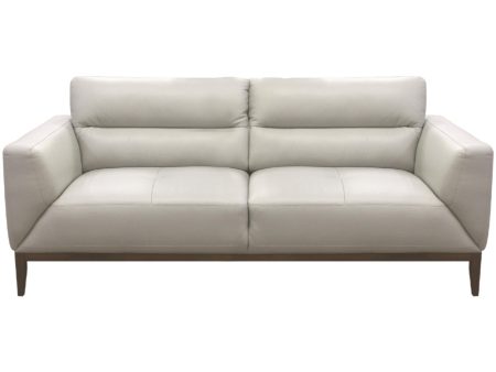 Downy  Genuine Leather Sofa 3 Seater Upholstered Lounge Couch - Silver Online now