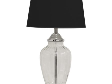 Addison Table Lamp Black 67cmh All Glass Contemporary Discount