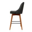 Artiss 4x Bar Stools Swivel Seat Wooden Charcoal Fashion