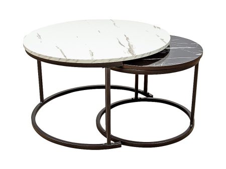 Coffee Table Round Marble Nesting Side Furniture Supply