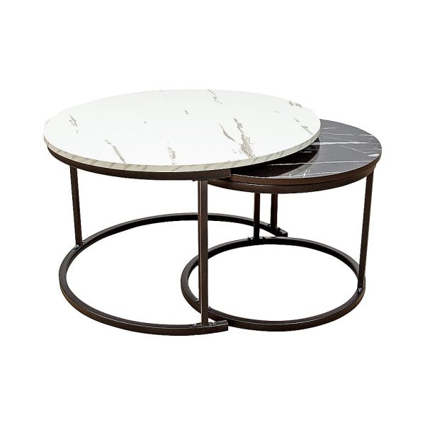 Coffee Table Round Marble Nesting Side Furniture Supply