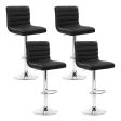 Artiss 4x Bar Stools Padded Leather Gas Lift Black For Cheap