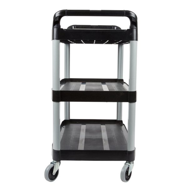 SOGA 3 Tier Food Trolley Food Waste Cart Storage Mechanic Kitchen Black 83.5x43x95cm Small Fashion