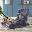 SOGA Floor Recliner Folding Lounge Sofa Futon Couch Folding Chair Cushion Grey Fashion