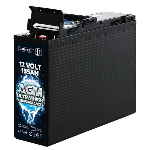 Giantz AGM Deep Cycle Battery 12V 135Ah Slim Box Portable Solar Caravan Camping Fashion