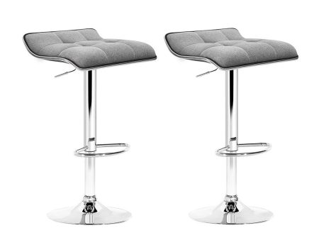 Artiss 2x Bar Stools Linen Padded Gas Lift Online