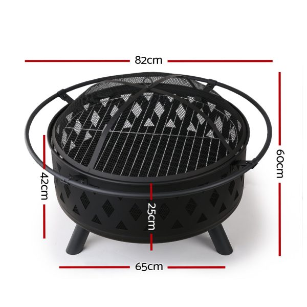 Grillz Fire Pit BBQ Grill 82cm Online