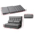 Artiss Lounge Sofa Bed 2-seater Grey Fabric For Discount