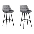 Artiss 2x Bar Stools Velvet Chairs Grey For Cheap