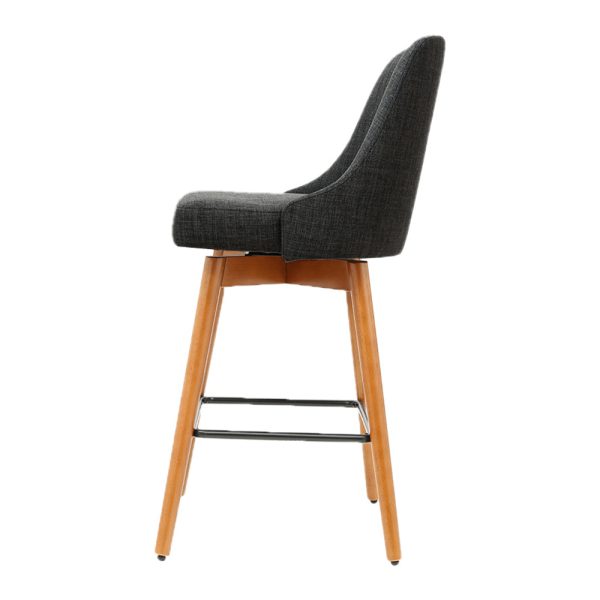 Artiss 2x Bar Stools Swivel Seat Wooden Charcoal Online Hot Sale