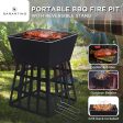 Wallaroo Outdoor Fire Pit for BBQ, Grilling, Cooking, Camping- Portable Brazier with Reversible Stand for Backyard on Sale