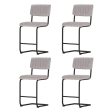 Artiss 4x Bar Stools Velvet Chairs Grey on Sale