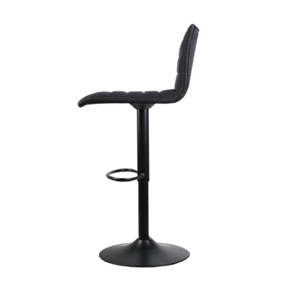 Artiss 4x Bar Stools Gas Lift Linen Fabric Black Online now