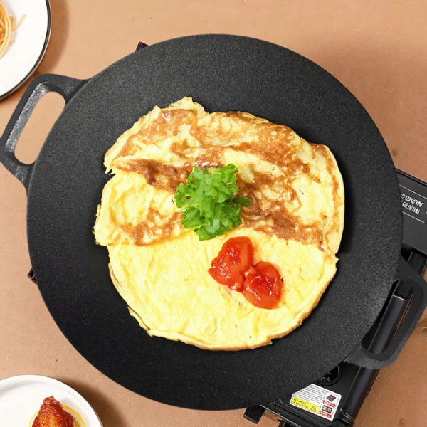 SOGA 37cm Cast Iron Induction Crepes Pan Baking Cookie Pancake Pizza Bakeware Fashion