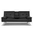 Artiss Sofa Bed 168CM Black PU Leather Discount