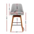 Artiss 4x Bar Stools Swivel Seat Wooden Grey For Discount